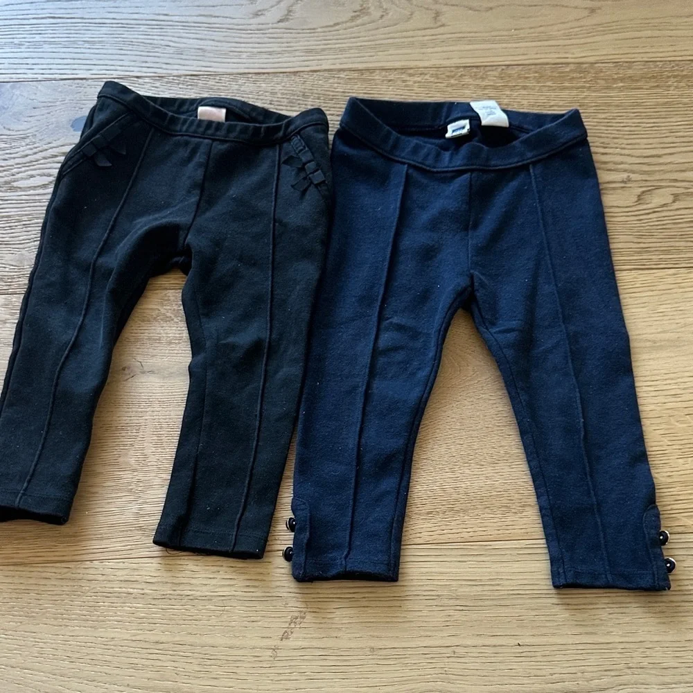 Janie and jack Kids Black and Navy Leggings 18/24m